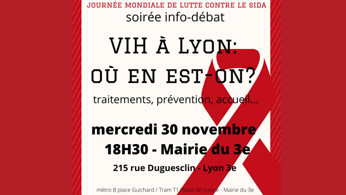 visuel de la soirée info débat VIH à Lyon 