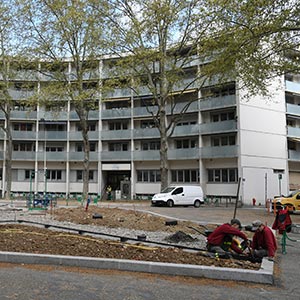 Les travaux en cours place Danton
