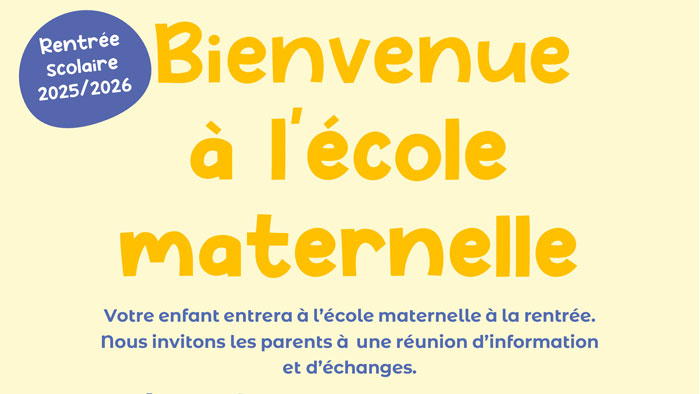 visuel de la réunion bienvenue à la maternelle 